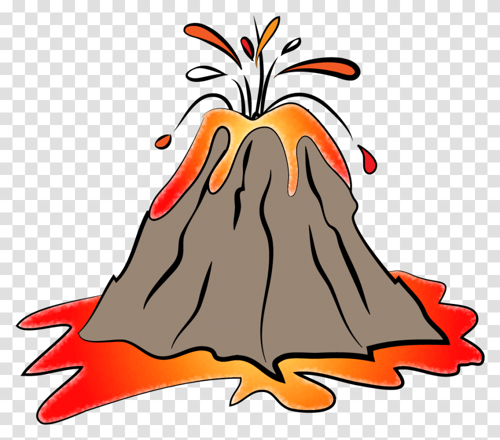 Volcano Background Volcano Clipart, Mountain, Outdoors, Nature, Plant Transparent Png