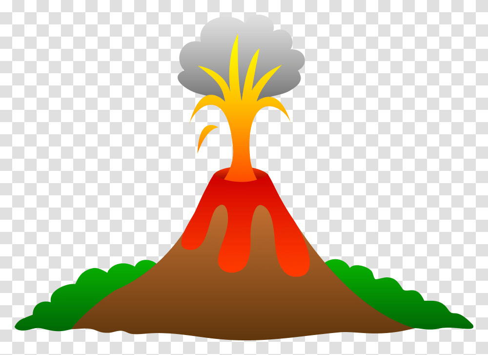 Volcano Clip Art Image, Mountain, Outdoors, Nature, Eruption Transparent Png