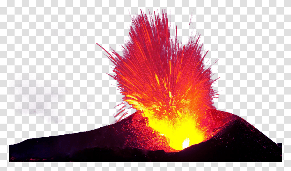 Volcano Erupting Clipart Magma, Mountain, Outdoors, Nature, Eruption Transparent Png