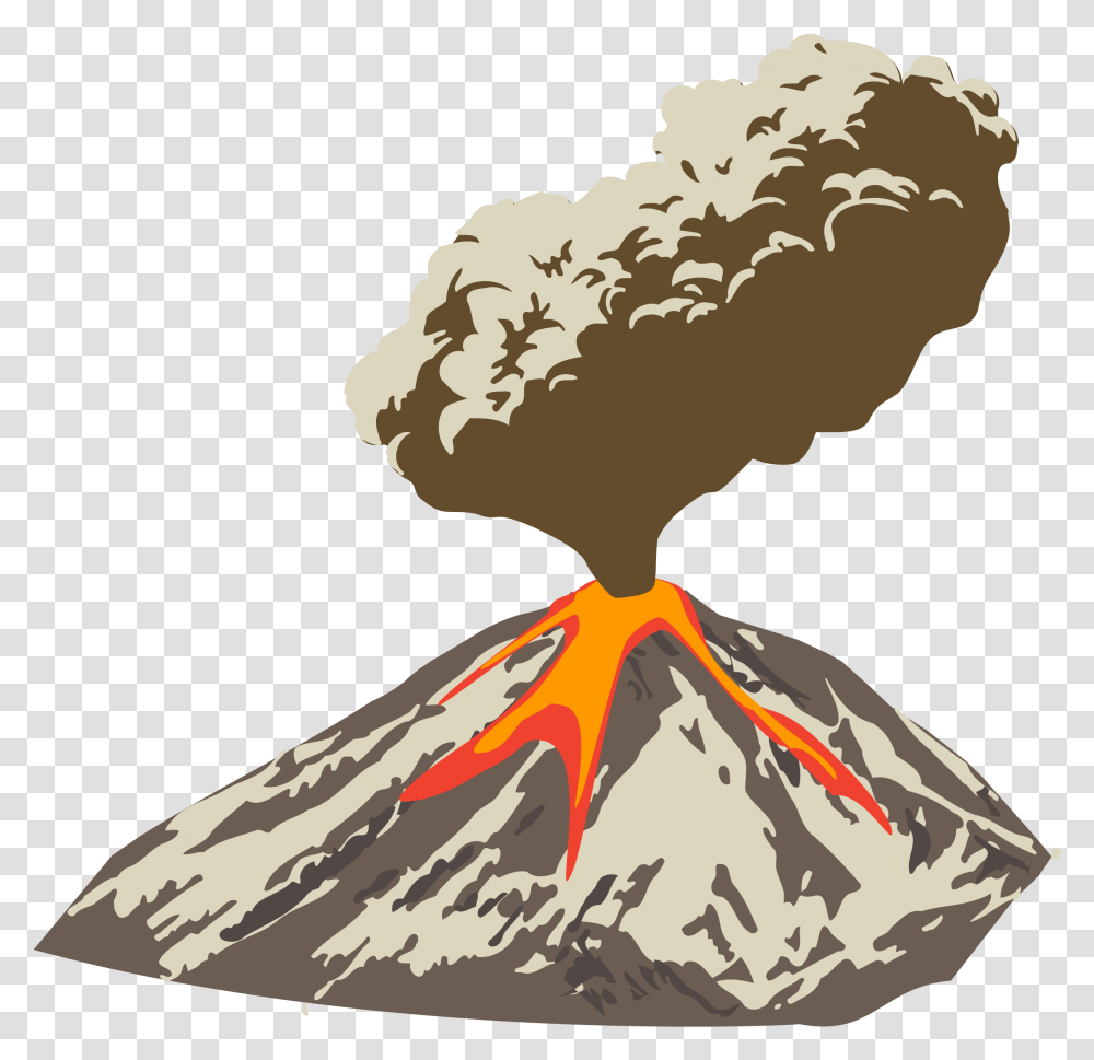 Volcano Free Background Clipart Volcano Background, Mountain, Outdoors, Nature, Eruption Transparent Png