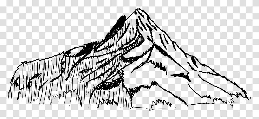 Volcano Island Clipart Mountain Sketch, Gray, World Of Warcraft Transparent Png