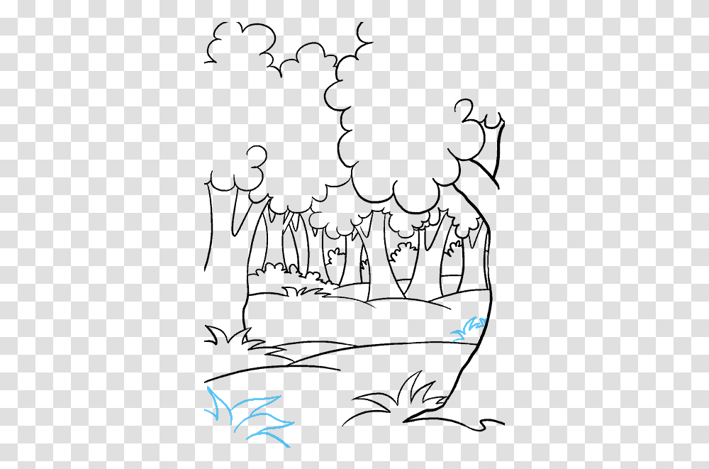 Volcanoes Drawing Hand Drawn Easy Drawings Of A Forest, Outdoors, Nature, Gray, World Of Warcraft Transparent Png