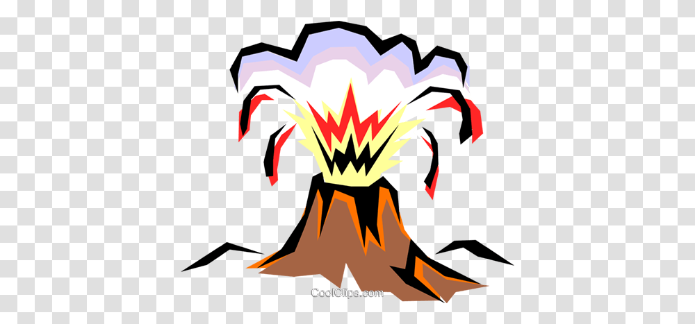 Volcanoes Royalty Free Vector Clip Art Illustration, Mountain, Outdoors, Nature, Eruption Transparent Png