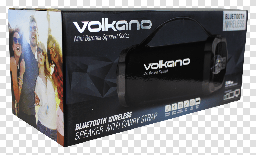 Volkano Vk 3302bk Mini Bazooka Squared Series Bluetooth Bluetooth Speaker Packaging Transparent Png