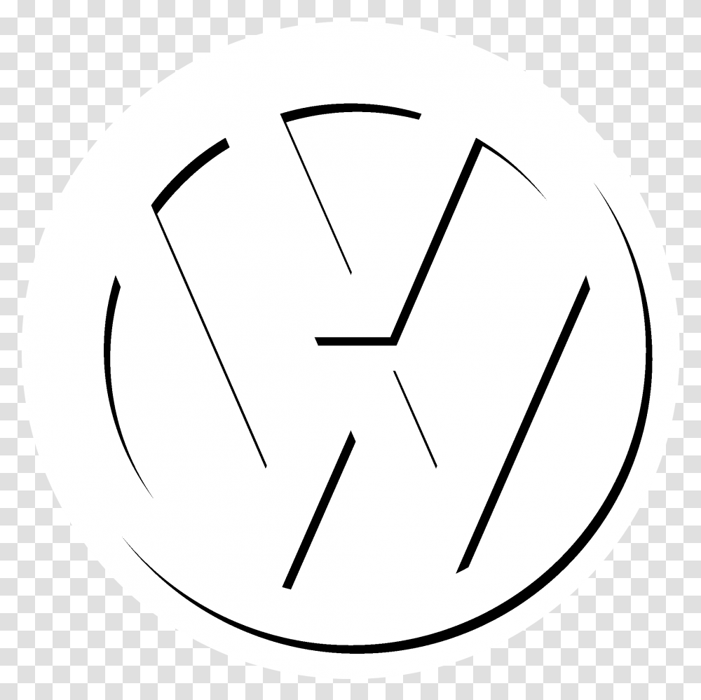 Volkswagen Vw Logo Black And White Line Art, Sphere, Analog Clock, Sundial Transparent Png