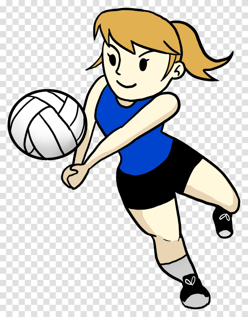 Volleyball Clip Cartoon Clipart Girl Playing Volleyball, Team Sport, Sports, Football Transparent Png