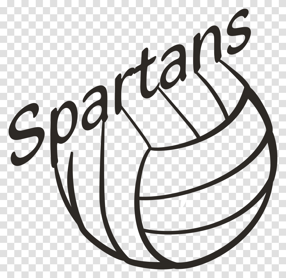 Volleyball Clipart Design Spartan Volleyball Jersey, Handwriting, Grenade, Bomb Transparent Png