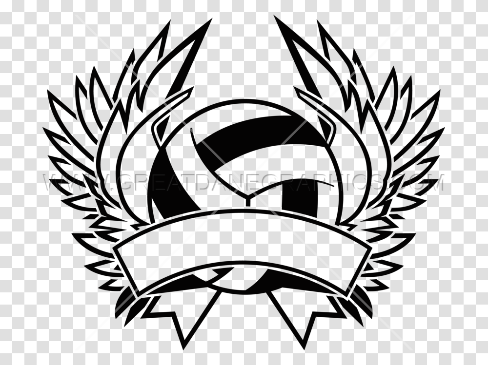 Volleyball Metal Crest Production Ready Artwork For T Shirt Printing, Plant, Pattern, Leaf Transparent Png