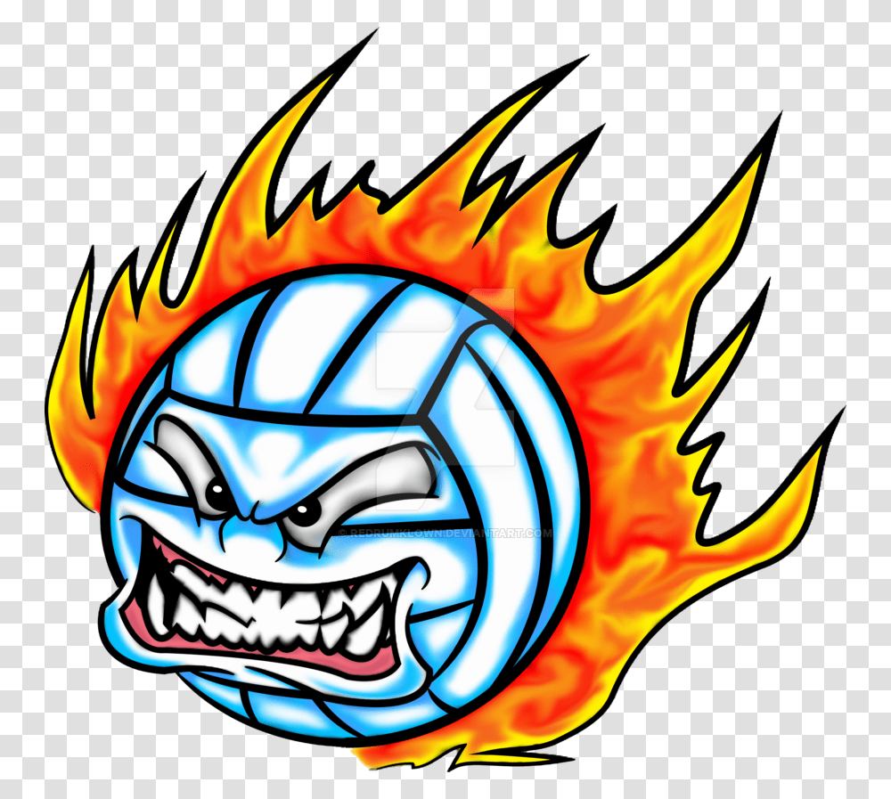 Volleyball On Fire, Helmet, Apparel, Dragon Transparent Png