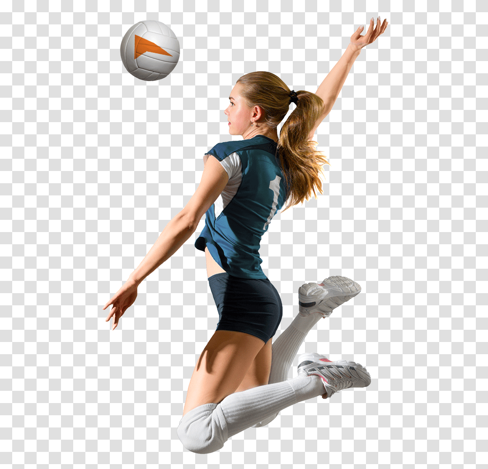 Volleyball Player In The Middle Of A Spike Volleyball Player, Person, Shorts, Soccer Ball Transparent Png
