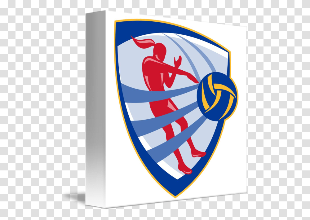 Volleyball Player Spiking Ball Crest, Armor, Shield, Logo Transparent Png