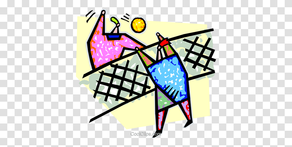 Volleyball Players Royalty Free Vector Clip Art Illustration, Doodle, Drawing Transparent Png