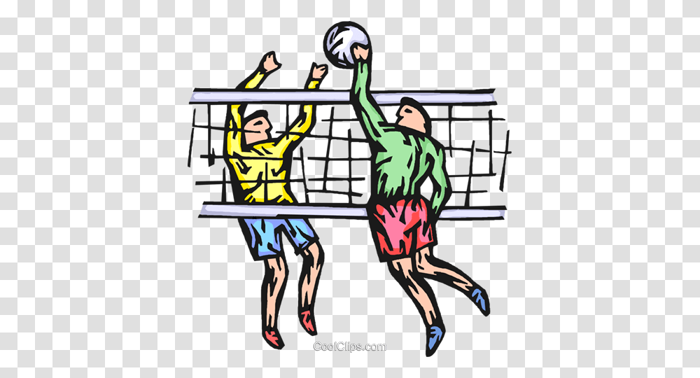 Volleyball Players Royalty Free Vector Clip Art Illustration, Person, People, Sport, Team Sport Transparent Png