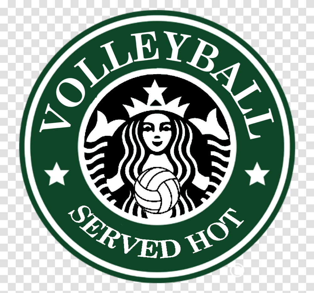 Volleyballvb Volleyball Volley Euamovoleibol Starbucks Logo 1992, Symbol, Badge, Emblem Transparent Png
