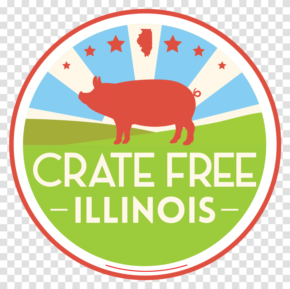 Volunteer Crate Free Illinois Domestic Pig, Label, Mammal, Animal Transparent Png