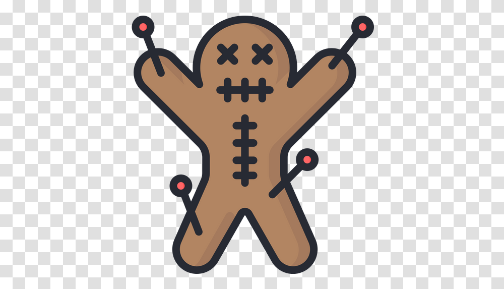 Voodoo Doll Icon Of Colored Outline Dot, Label, Text, Leisure Activities, Cookie Transparent Png