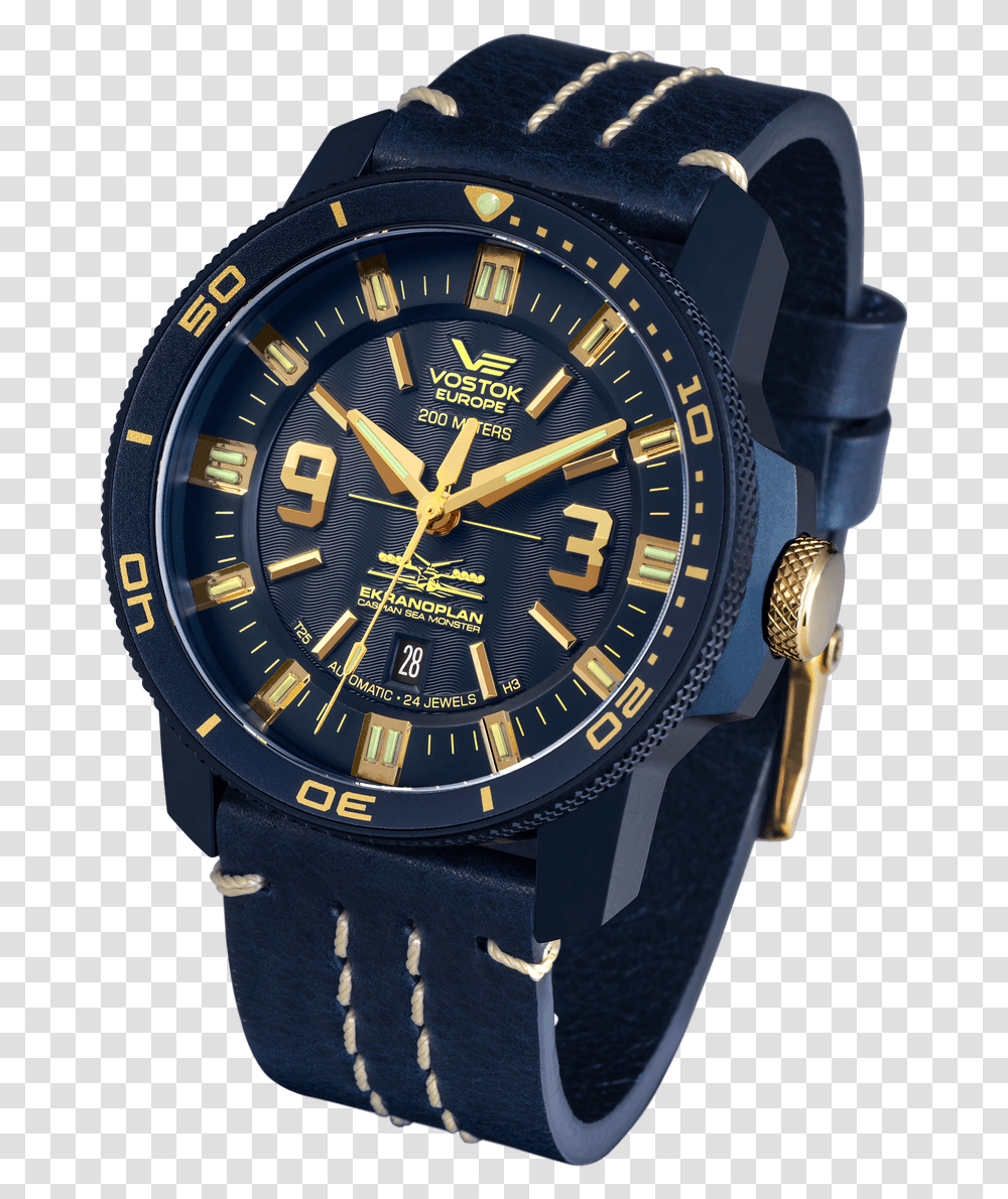 Vostok Europe Ekranoplan Blue, Wristwatch Transparent Png