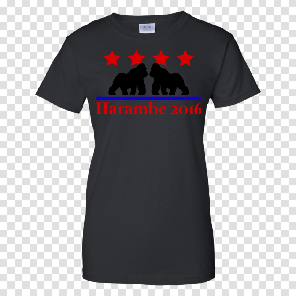Vote For Harambe Harambeauto Ladies Custom Cotton T Shirt, Apparel, T-Shirt, Person Transparent Png