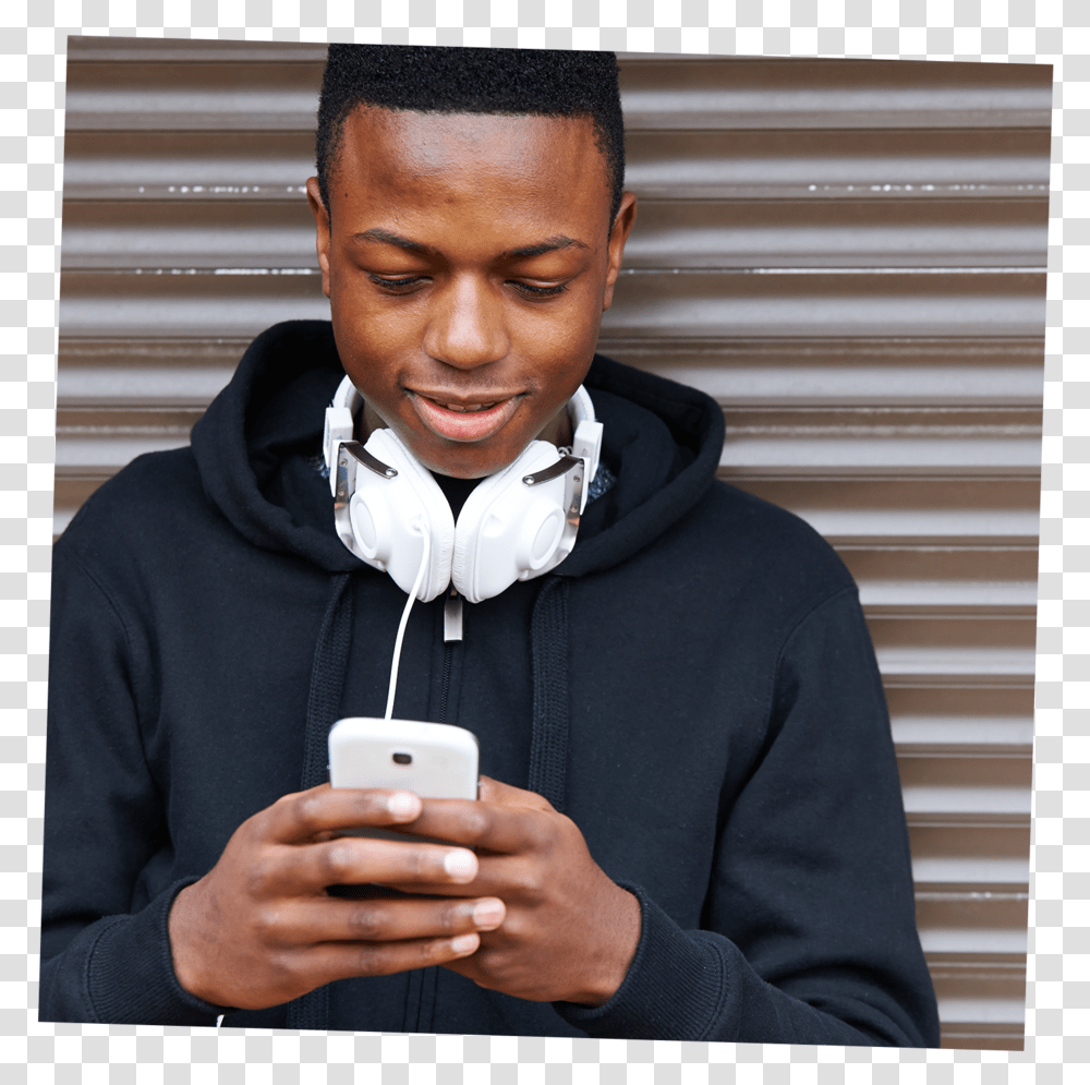 Vote Guide Use Teenage Boy Addicted To His Phone, Electronics, Person, Human, Mobile Phone Transparent Png