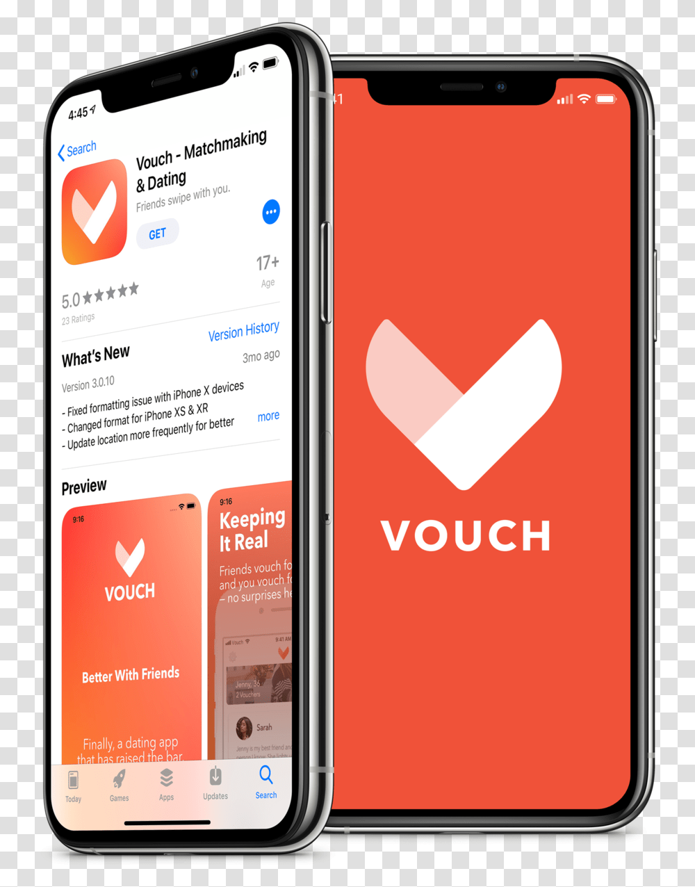 Vouch The Social Matchmaking & Dating App Available For Ios Smartphone, Mobile Phone, Electronics, Cell Phone, Iphone Transparent Png