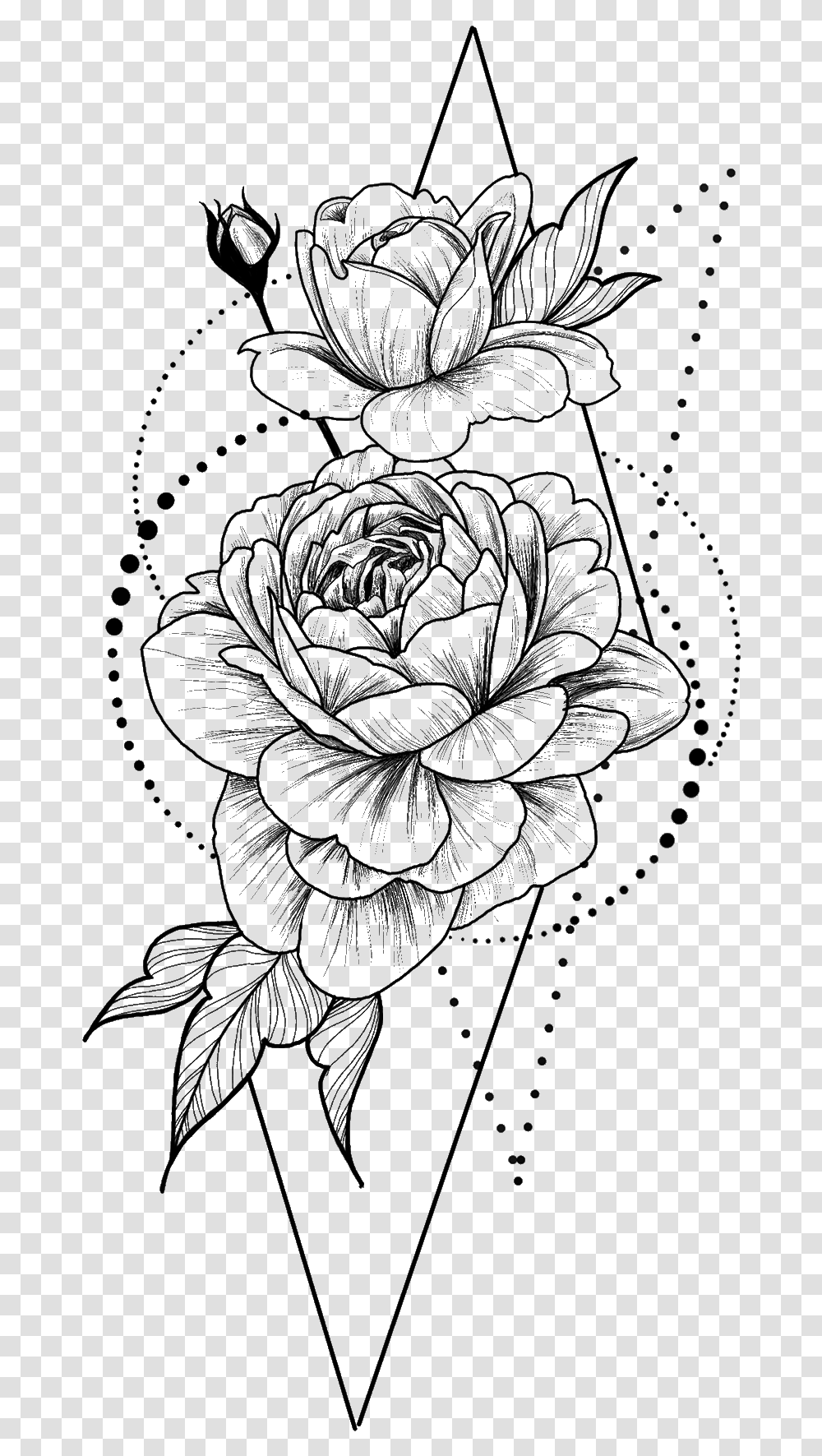 Vremennaya Tatu Roza V Geometrii Female Thigh Tattoos, Plant, Flower Transparent Png