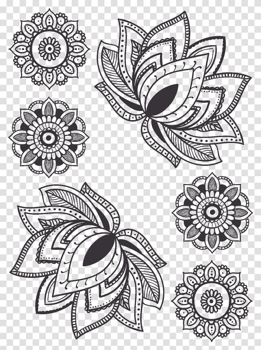 Vremennoe Tatu Kuvshinki I Mandali Water Lily Mandala, Floral Design, Pattern Transparent Png
