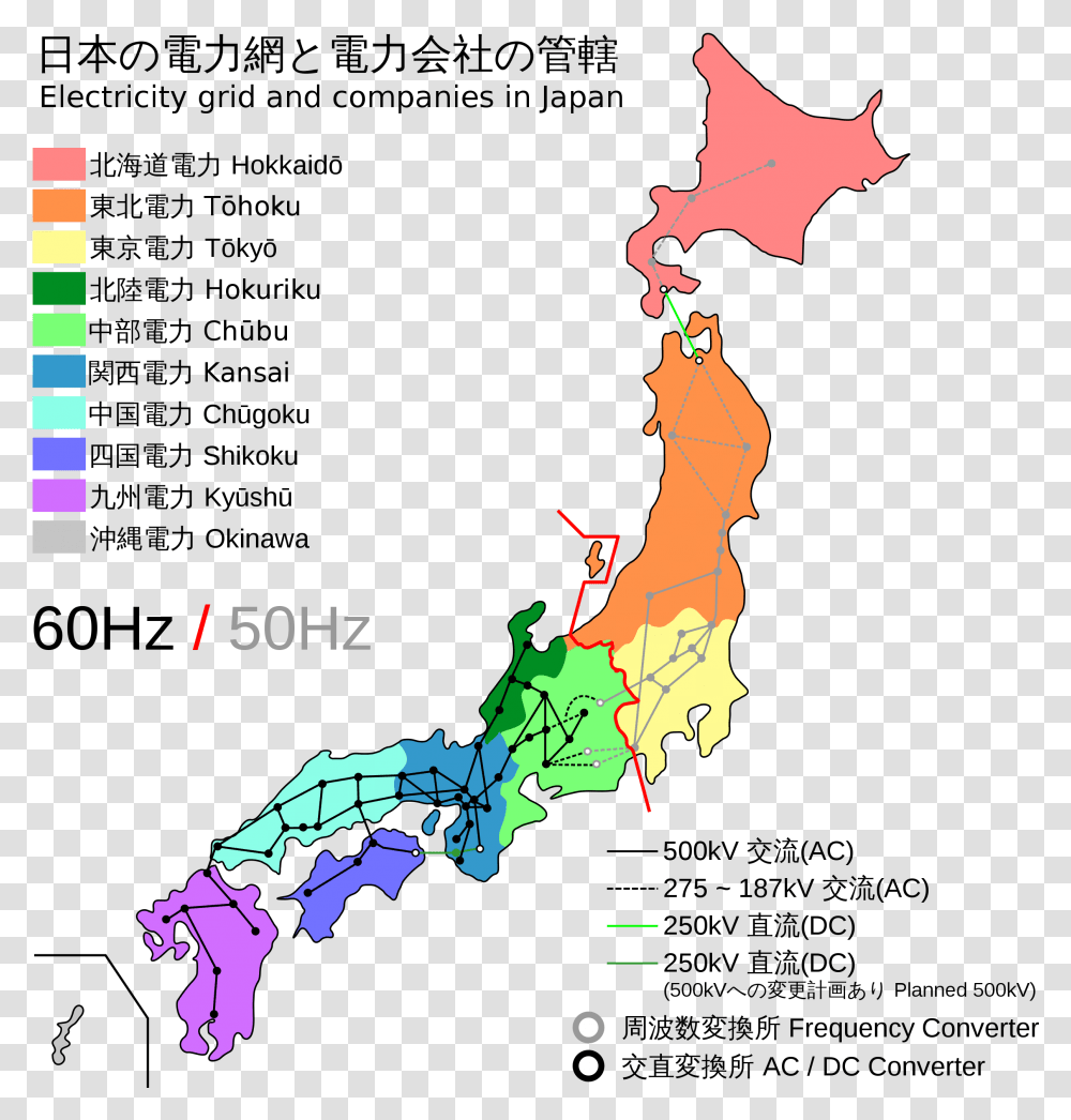 Vs 60hz Japan, Plot, Map, Diagram, Atlas Transparent Png
