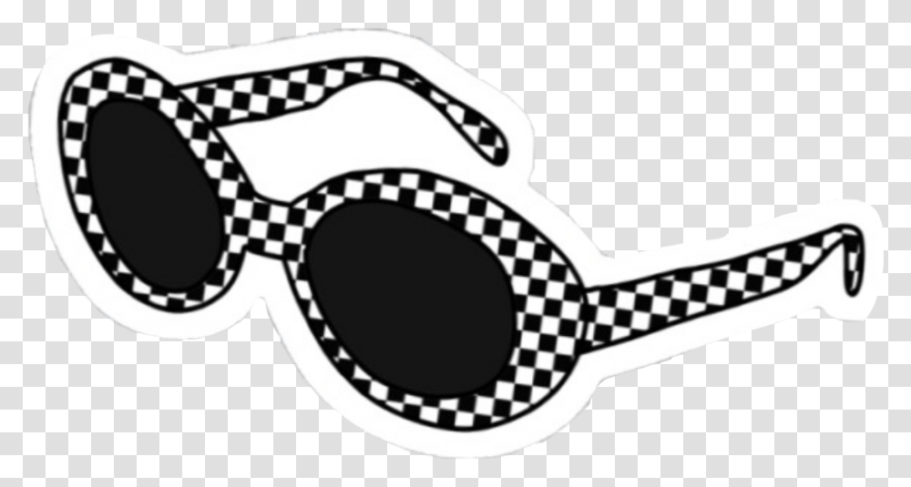 Vsco Aesthetic Cloutgoggles Glasses Checkered Vsco Stickers Black And White, Sunglasses, Accessories, Accessory Transparent Png