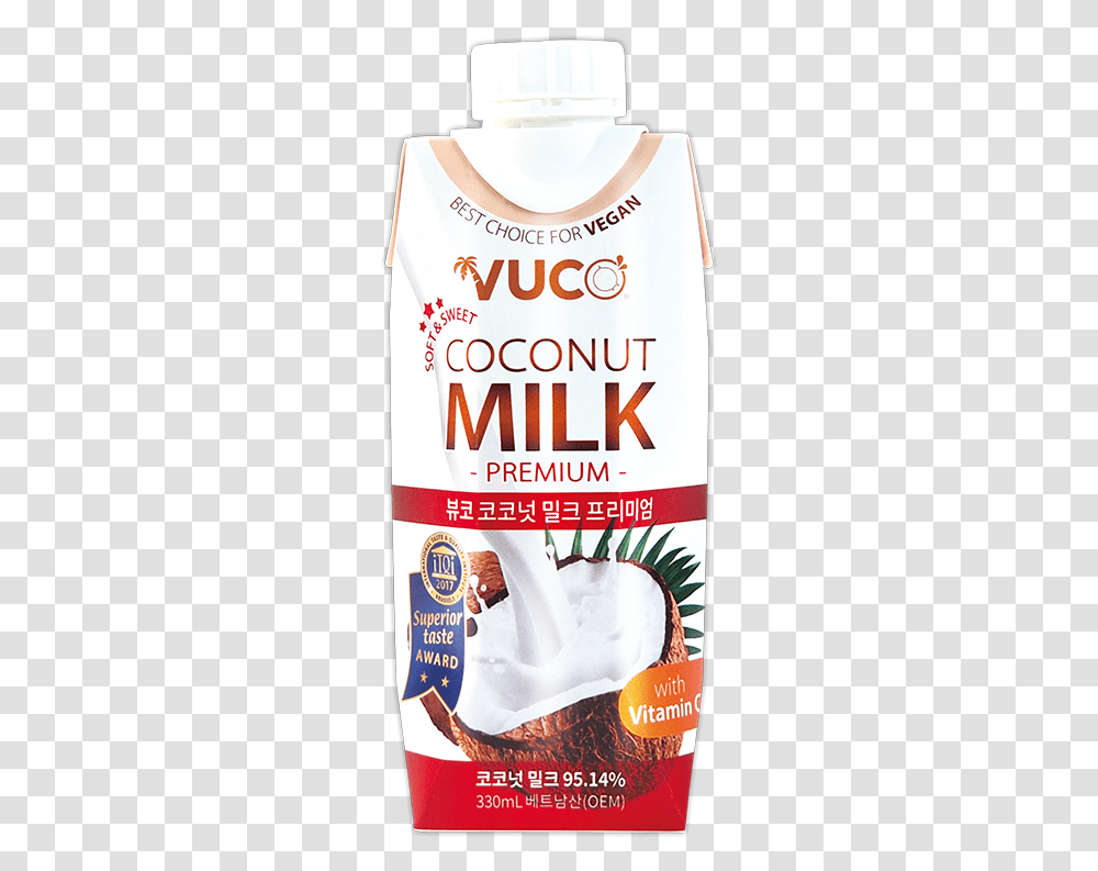 Vuco Premium Coconut Milk 330 Ml Drink Aseptic Coconut Juicebox, Food, Plant, Dessert, Beverage Transparent Png