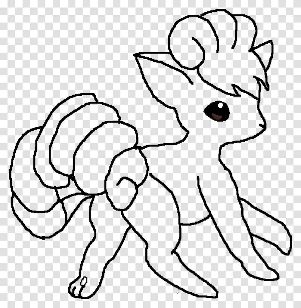 Vulpix Lineart Base Line Art, Nature, Outdoors, Astronomy, Outer Space Transparent Png