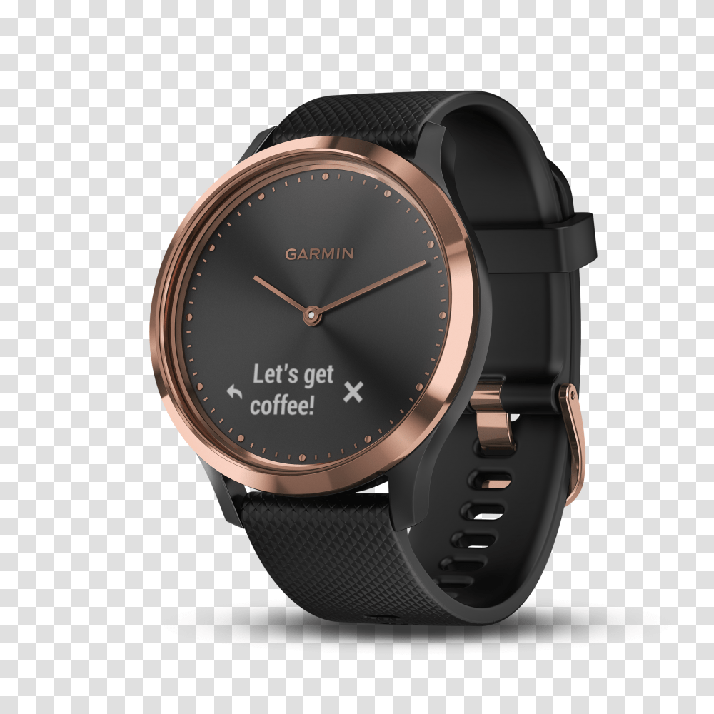 Vvomove Hr Sports & Fitness Products Garmin Hong Rose Gold With Black, Wristwatch Transparent Png