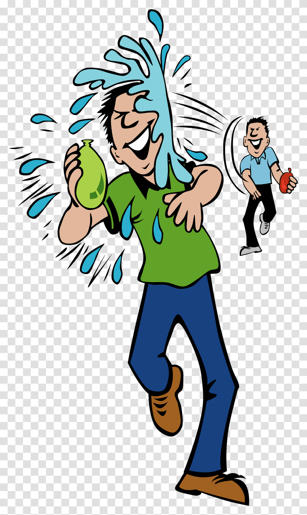 W Images Icon Cliparts Water Balloon Fight Clipart, Person, Graphics, Drawing, Book Transparent Png