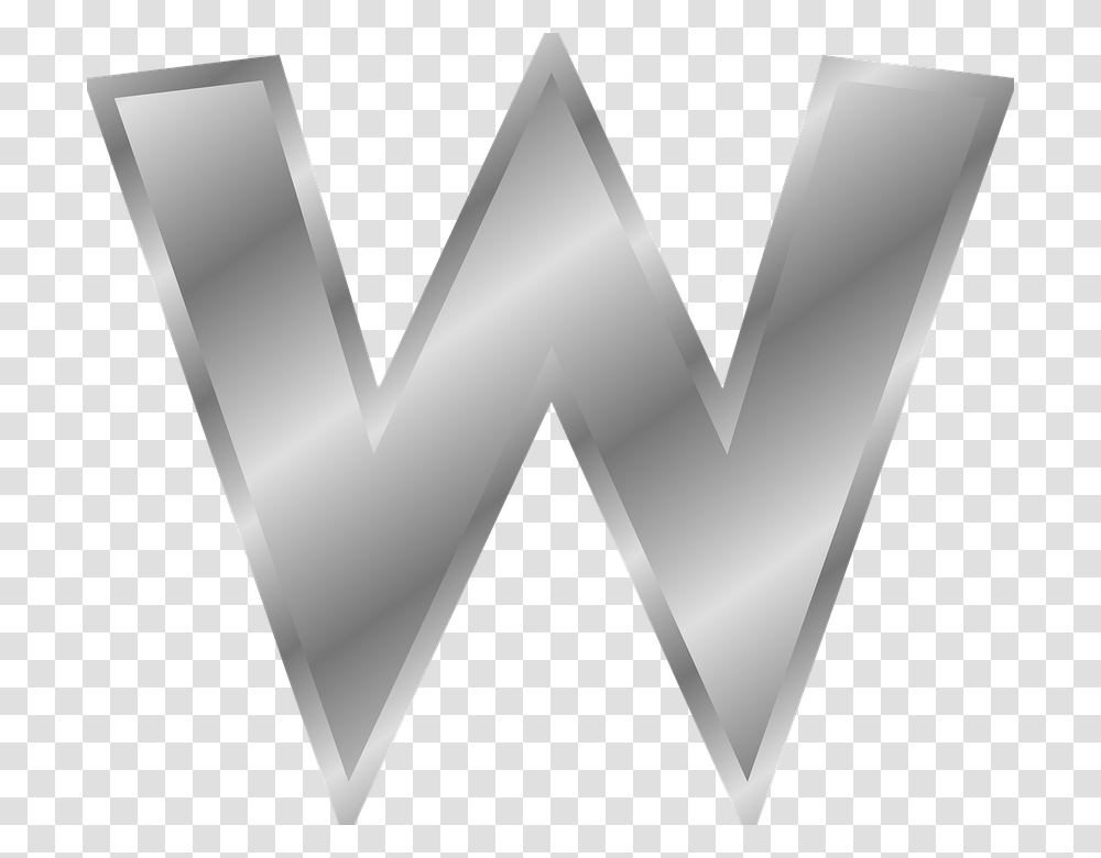 W Letter High Quality Image Silver Letter W, Logo, Trademark, Word Transparent Png