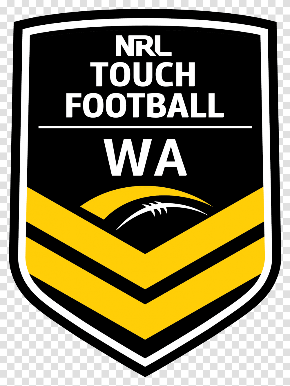 Wa Touch Football Australia Emblem, Label, Text, Beverage, Drink Transparent Png