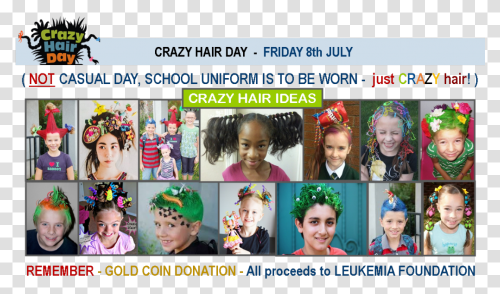 Wacky Hair Day Signs, Apparel, Person, Human Transparent Png