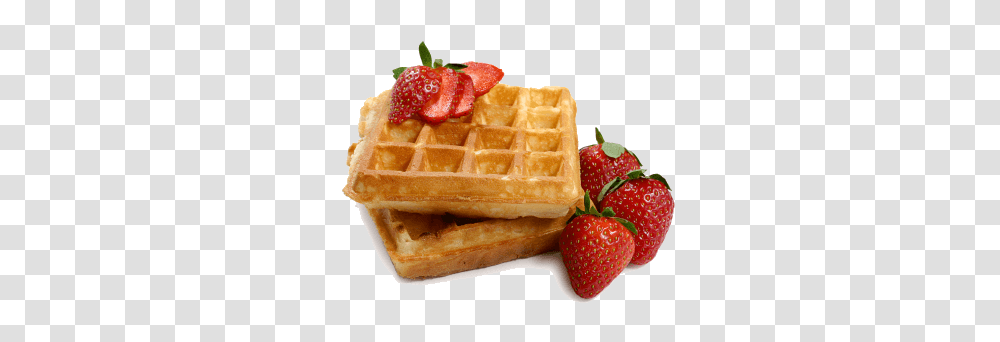 Waffle, Food, Plant, Strawberry, Fruit Transparent Png