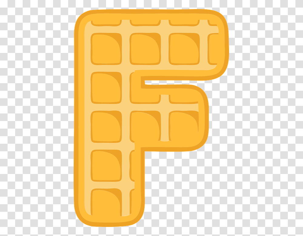 Waffle Letter F, Number, Alphabet Transparent Png