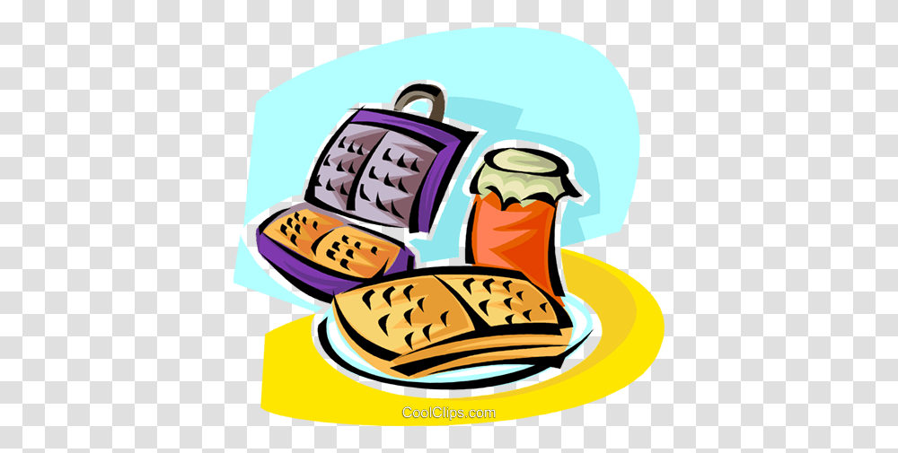 Waffles And A Waffle Iron Royalty Free Vector Clip Art, Food, Helmet, Apparel Transparent Png