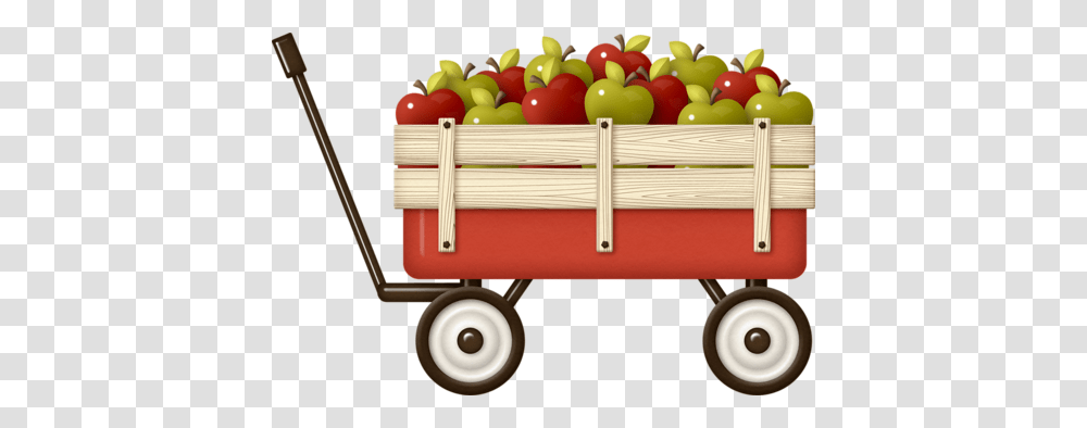 Wagon Full Of Apples Clipart Apples Scrap, Toy, Plant, Vehicle, Transportation Transparent Png