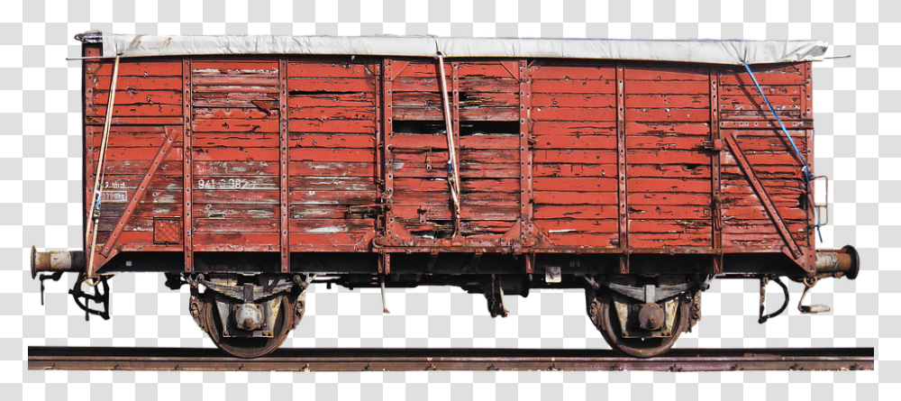 Wagon Goods Wagons Railway Old Historically Railroad Car, Shipping Container, Train, Vehicle, Transportation Transparent Png