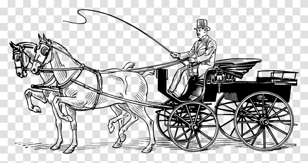 Wagon Vector Horse Buggy Horse Car Clipart Black And White, Gray, World Of Warcraft Transparent Png