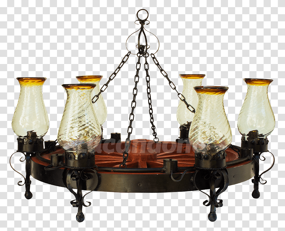 Wagon Wheel Lamp Chandelier, Bronze, Jug, Jar, Pottery Transparent Png