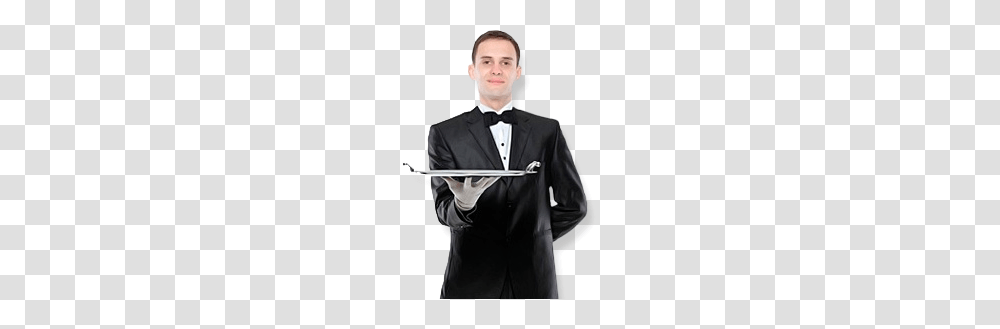 Waiter, Person, Suit, Overcoat Transparent Png