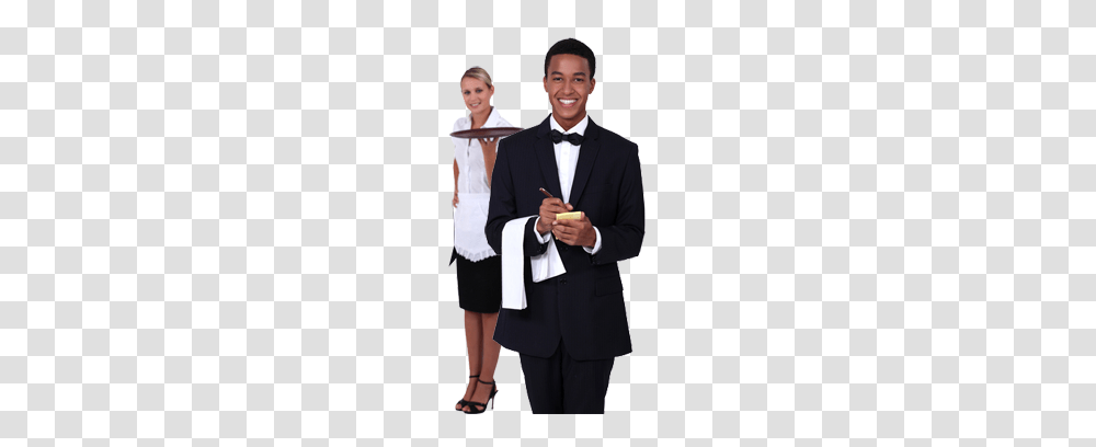 Waiter, Person, Suit, Overcoat Transparent Png
