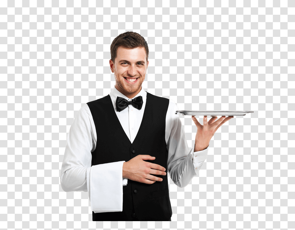 Waiter, Person, Human, Tie, Accessories Transparent Png