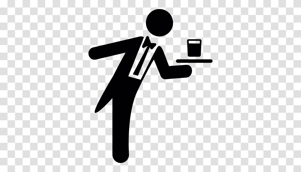Waiter Serving A Drink On A Tray Icon, Musician, Musical Instrument, Leisure Activities Transparent Png