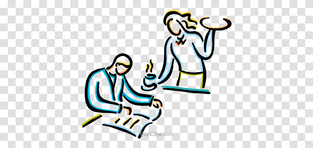 Waiter Serving Food To Customer Royalty Free Vector Clip Art, Outdoors, Drawing, Water Transparent Png