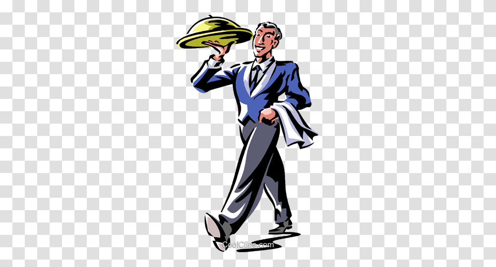 Waiter With A Serving Tray Royalty Free Vector Clip Art, Performer, Person, Human, Magician Transparent Png