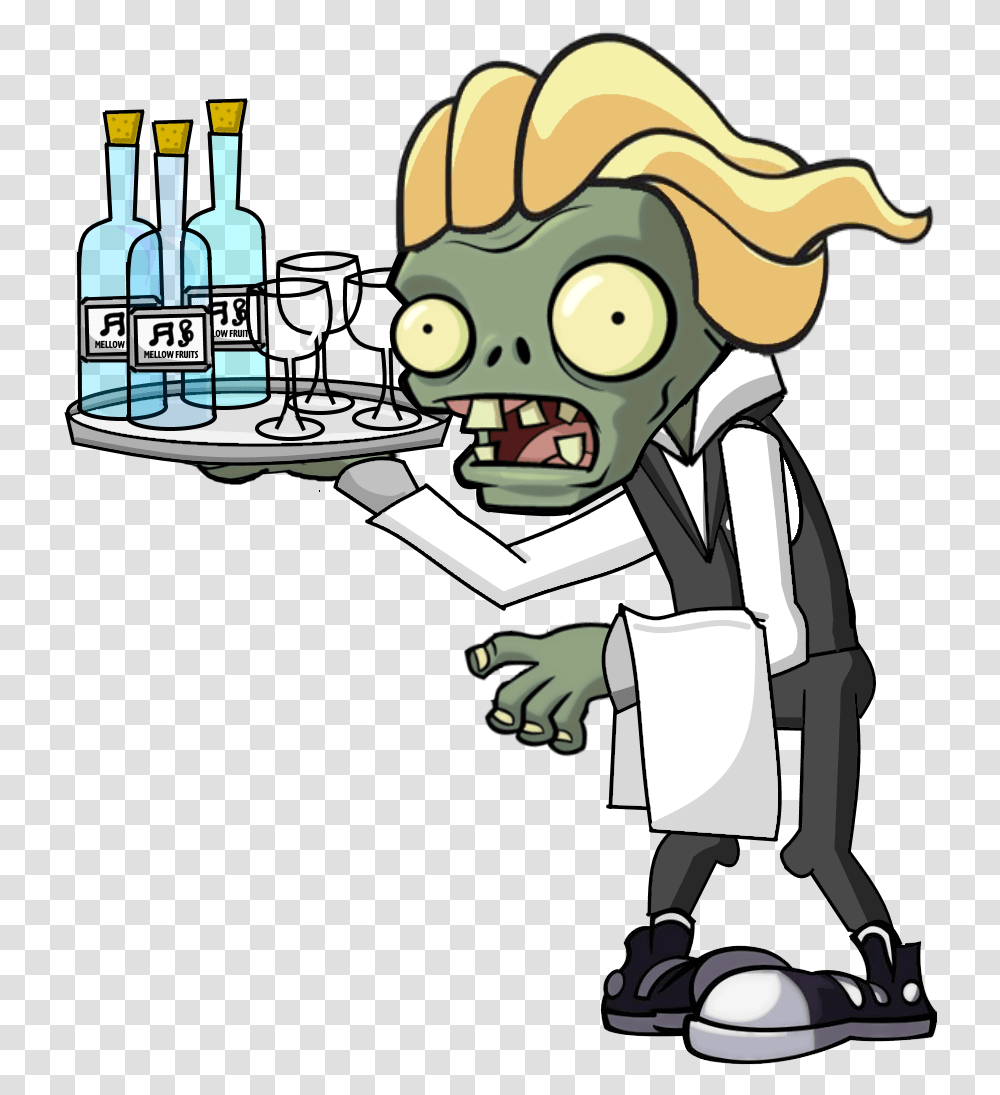 Waiter Zombie Hd Plants Vs Zombies Girl Zombie, Performer, Liquor, Alcohol, Beverage Transparent Png