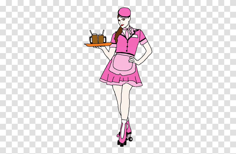 Waitress On Roller Skates, Person, Costume, Female Transparent Png